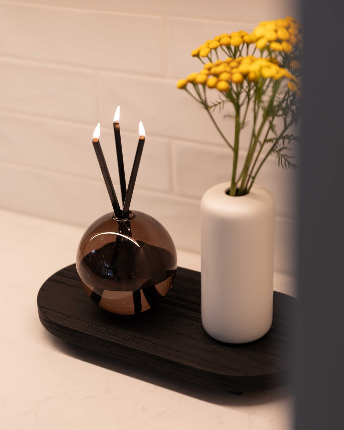 Black Burnt Wood Tray