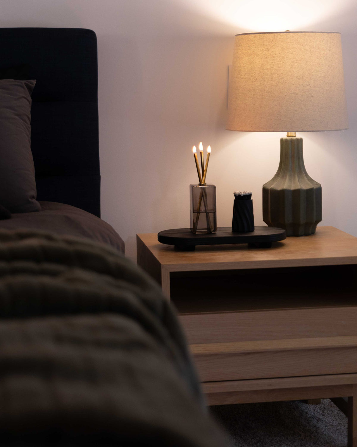 Black Burnt Wood Tray