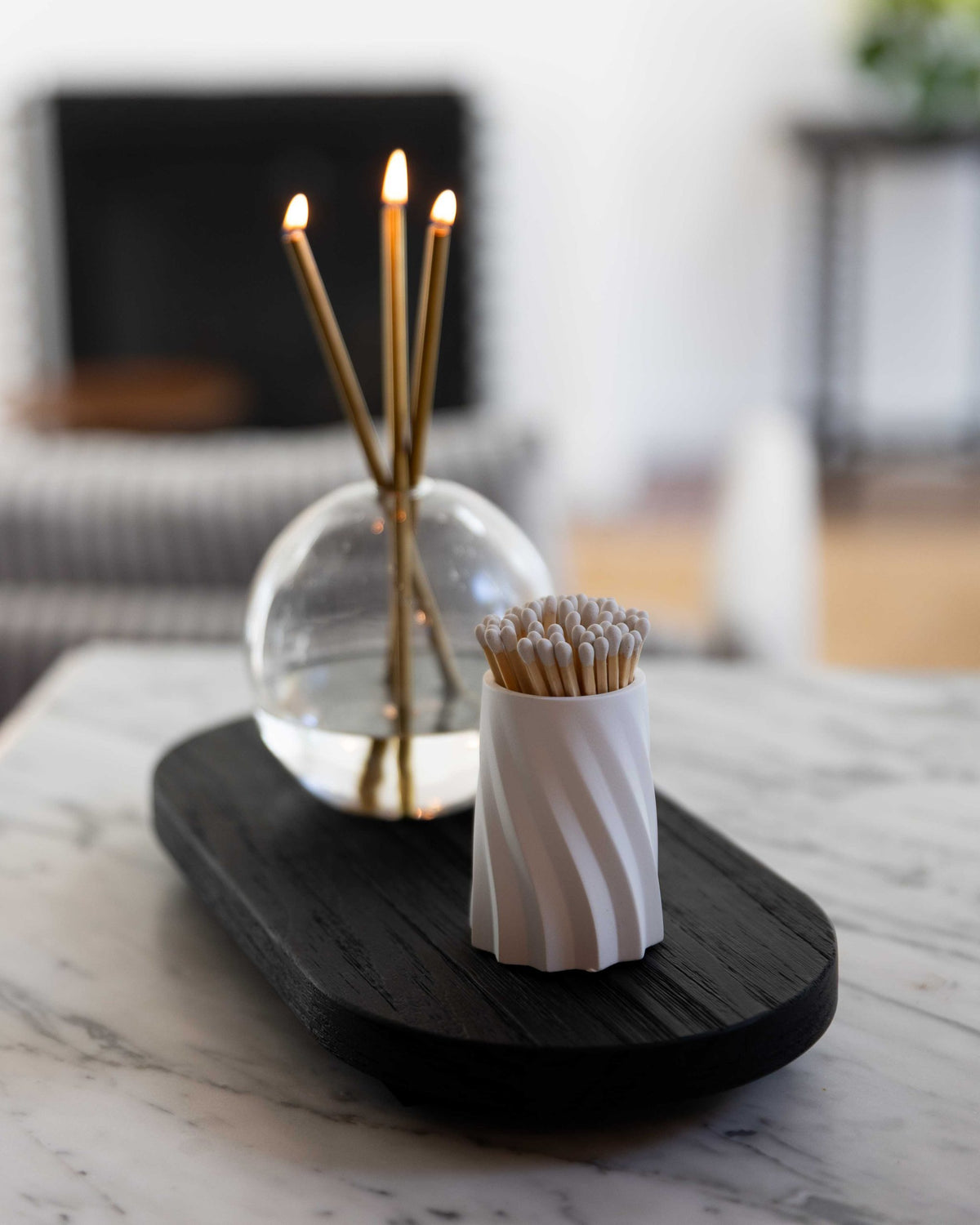 Black Burnt Wood Tray