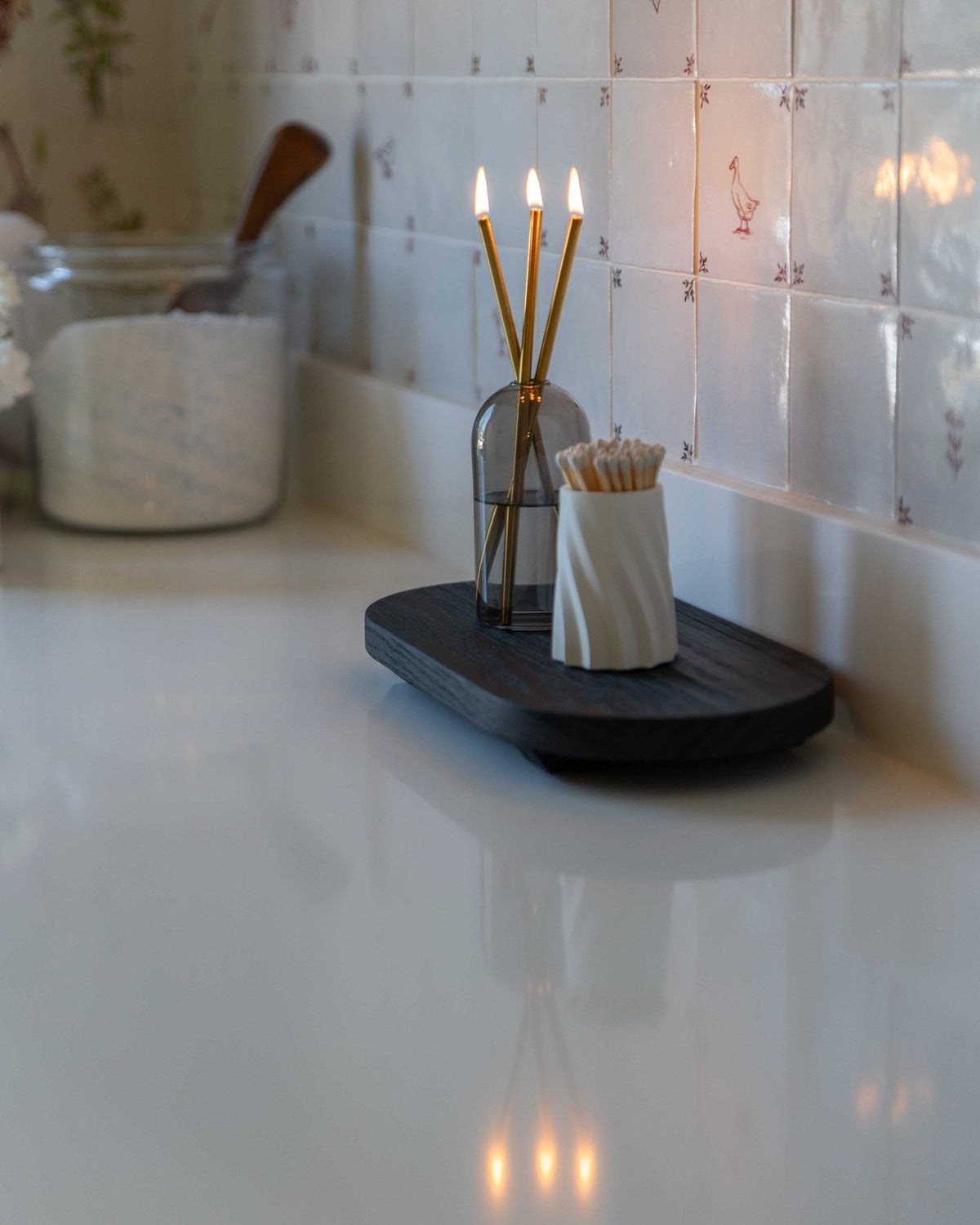 Black Burnt Wood Tray